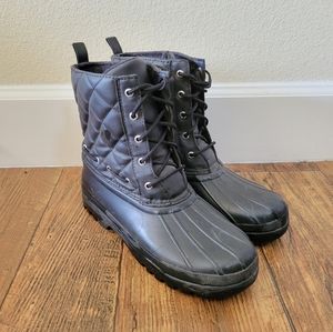 Sperry Saltwater Duck Boots Quilted Rain Snow Size 9 Black
